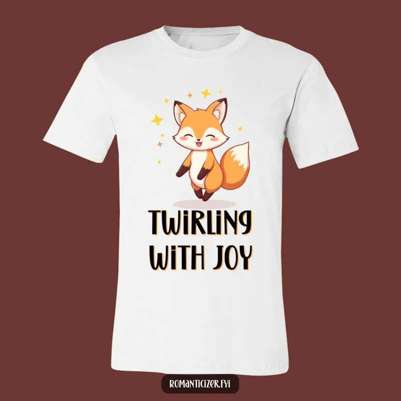 Funny Fox Stars T-Shirt: Cheerful Twirling Tee - Magical Gift