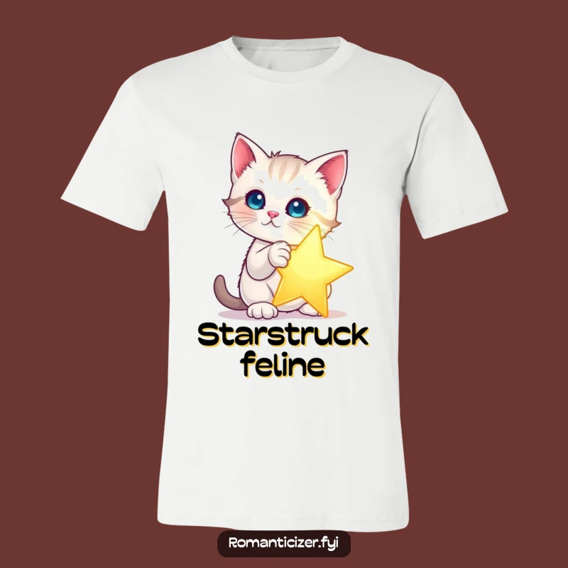 Funny Kitten Star T-Shirt: Pawsitively Stellar Pose, Ideal Funny Gift