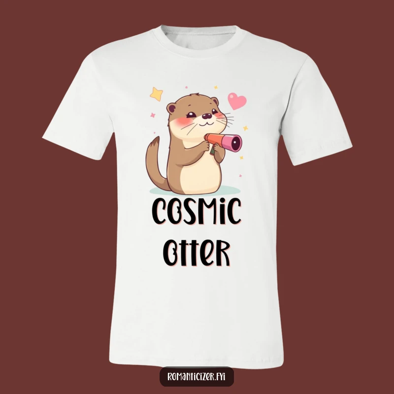 Funny Otter Star Gazing T-Shirt - Comical Celestial Explorer Tee