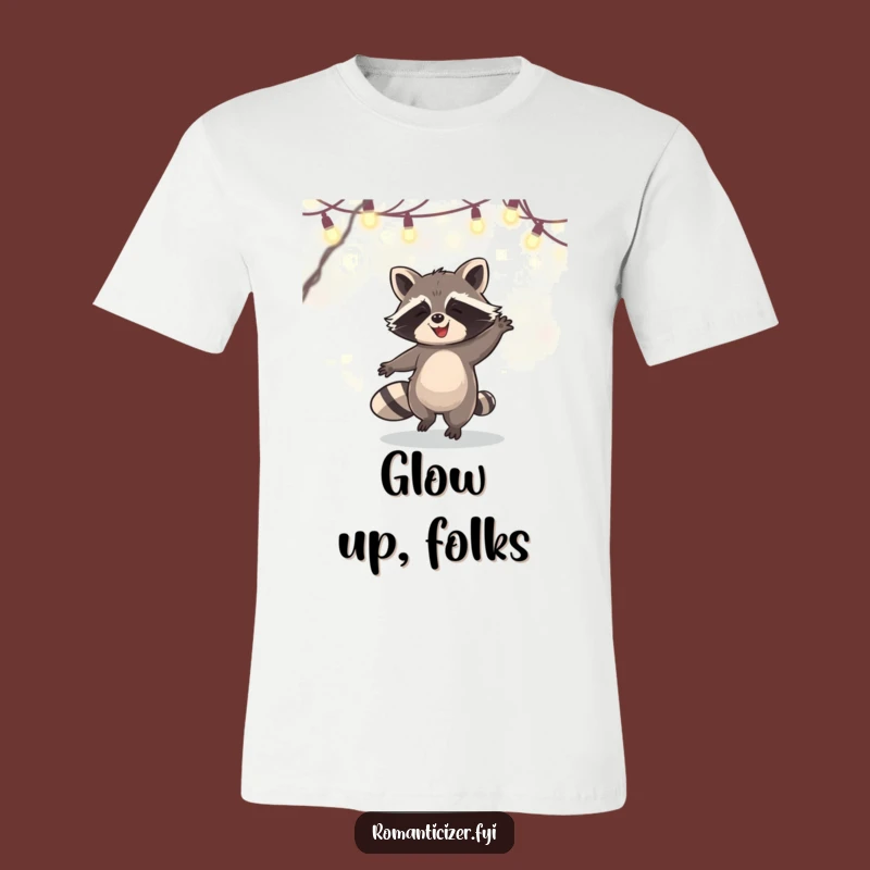 Funny Raccoon Dance T-Shirt: Glow Under Fairy Lights, A Hilarious Gift Tee
