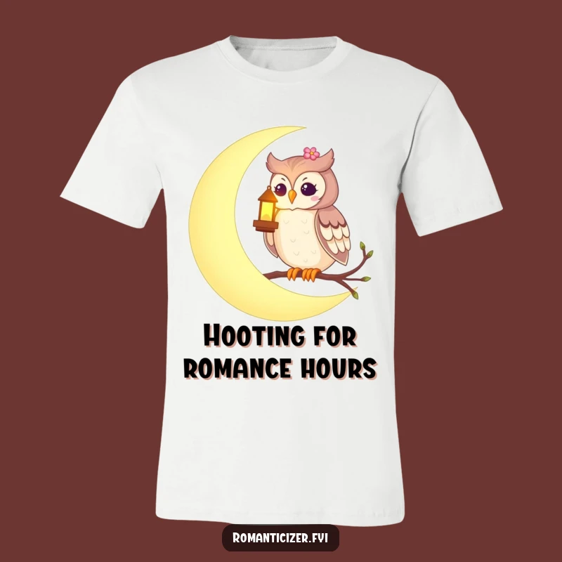 Funny Romantic Owl Moon Tee - Enchanting Night Sky Shirt, Perfect Gift
