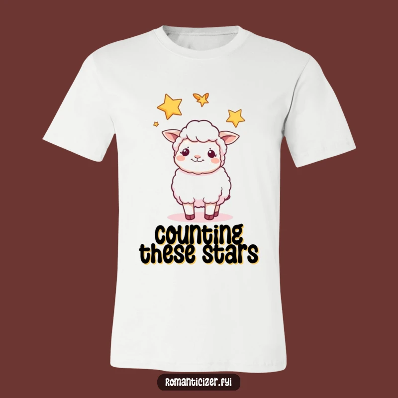 Funny Sheep Star T-Shirt: Dreamy Night Sky Tee for Gentle Souls