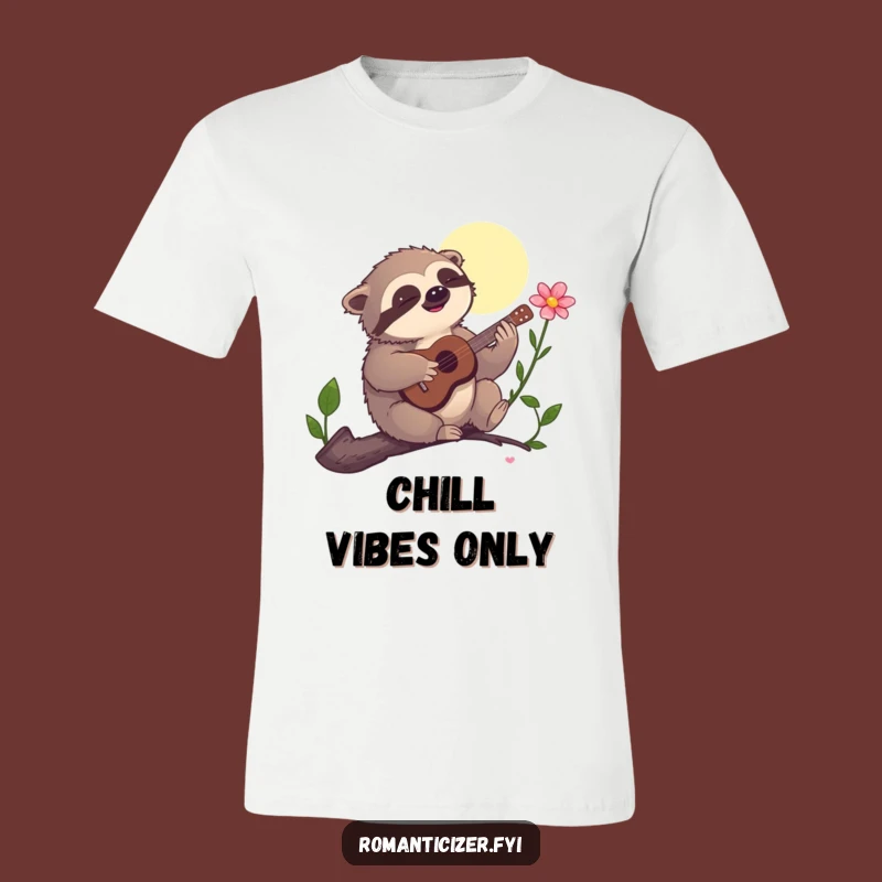 Funny Sloth Serenade T-Shirt - Comical Musical Bloom Tee