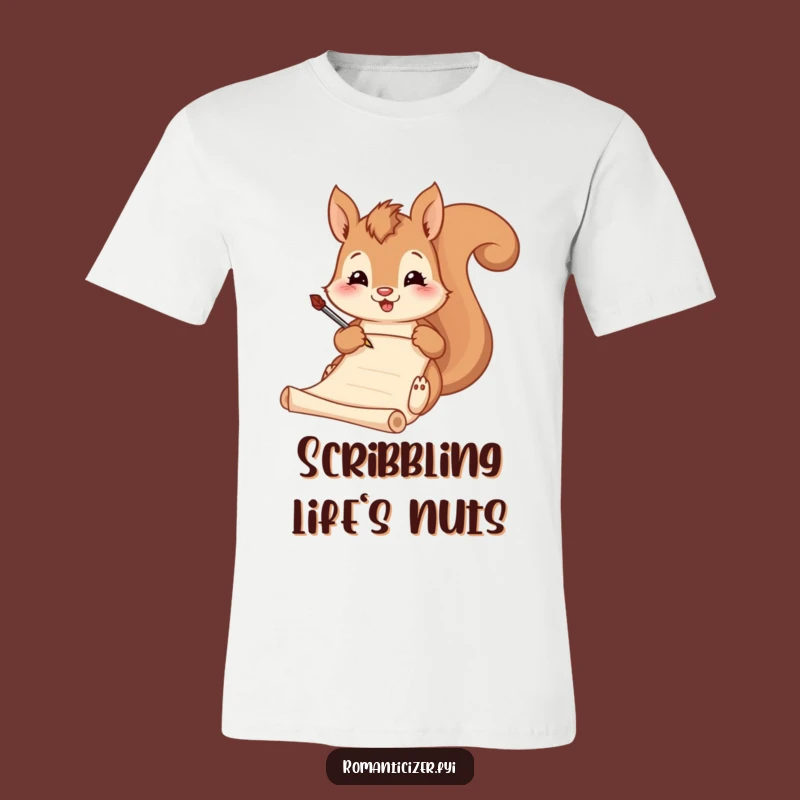 Funny Squirrel Poet T-Shirt - Comical Writer's Block Buster Tee