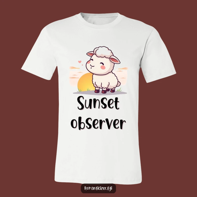 Funny Sheep Sunset T-Shirt: Peaceful Pasture Scene, Great Funny Gift