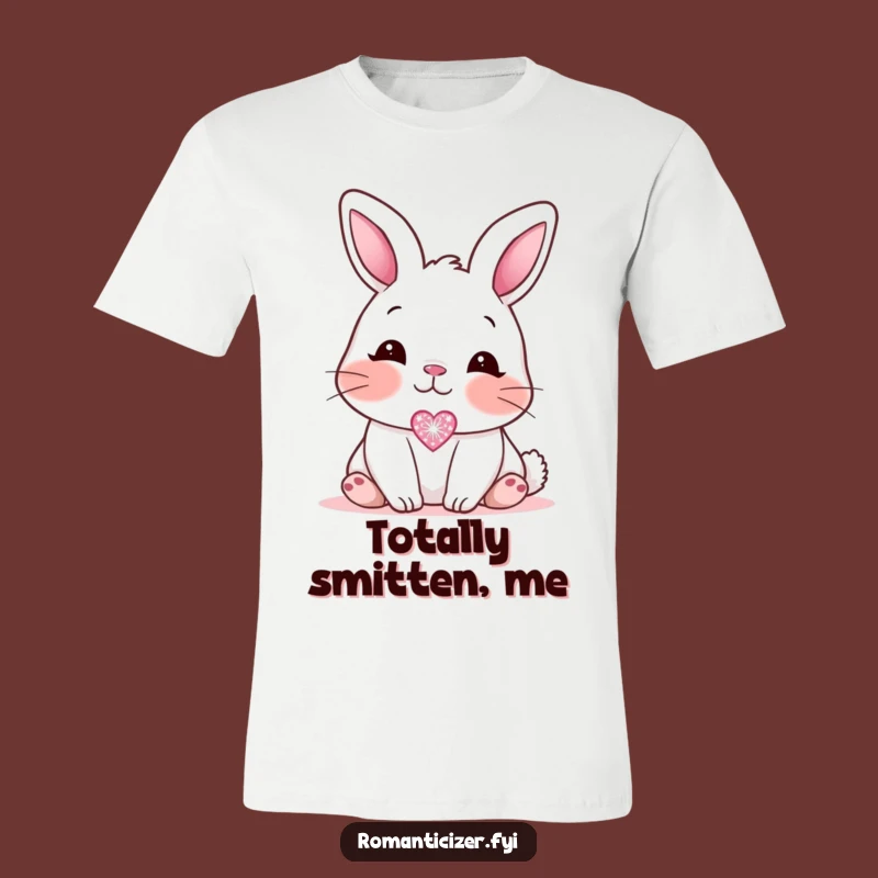 Funny Blushing Bunny Affection T-Shirt: Hilarious Cute Apparel for Sweethearts