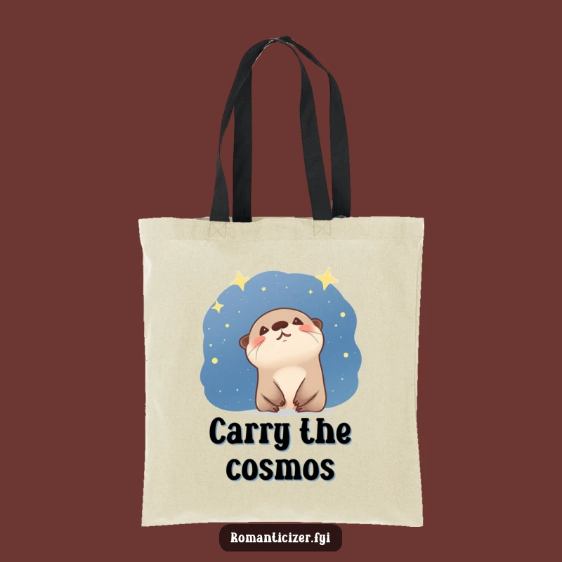 Funny Otter Starry Sky Tote Bag - Magical Gift for Dreamers