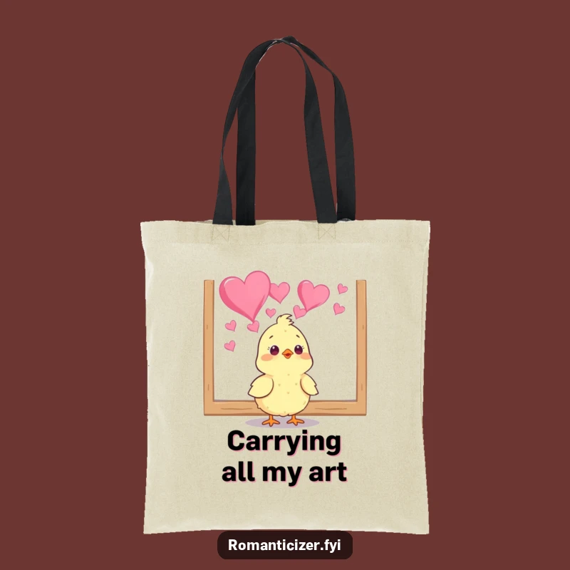 Funny Chick Art Lover Tote Bag - Cute Gift for Carrying Your Passion