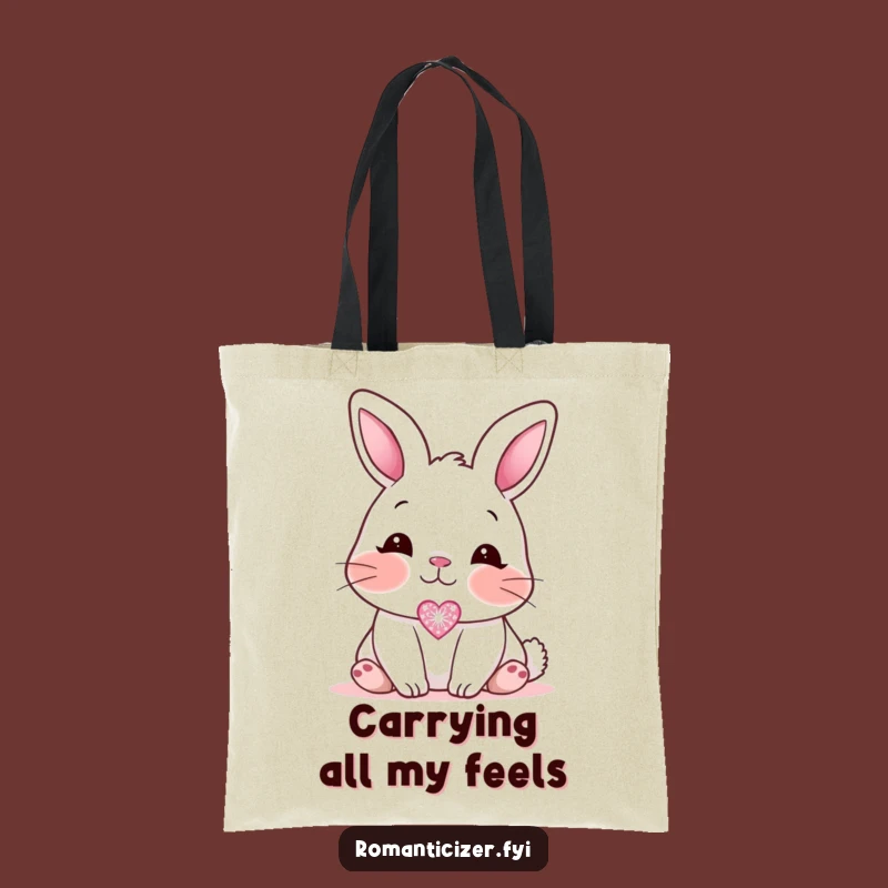 Funny Blushing Bunny Love Tote Bag: Hilarious and Cute Carryall