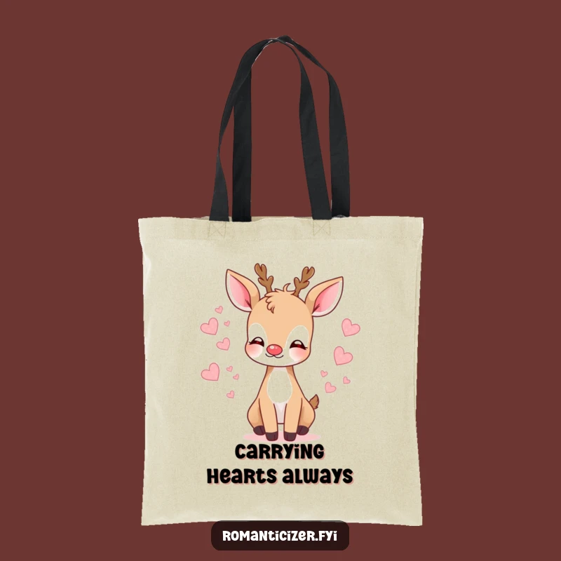 Funny Deer Kiss Tote Bag A Gentle Accessory For Carrying Love