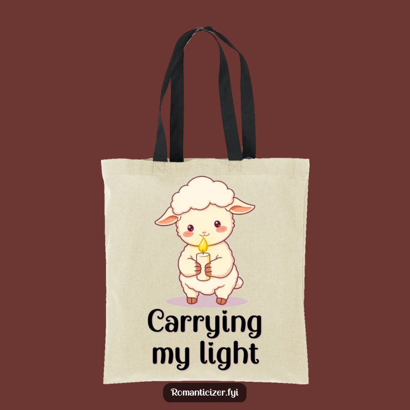 Funny Romantic Sheep Candle Tote Bag - Carry Your Charm Everywhere