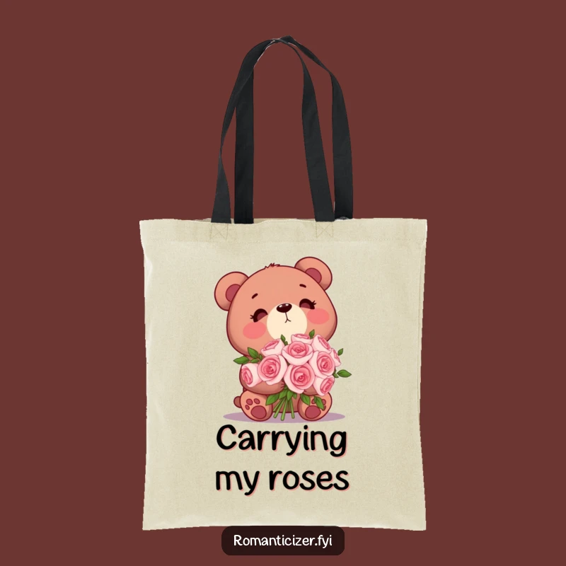 Funny Bear Roses Tote Bag: Cute Dreamy Accessory - Perfect Gift