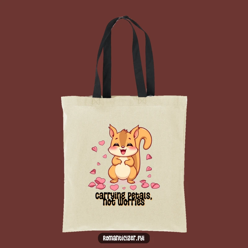 Funny Squirrel Petal Scatter Tote Bag - Chic Happy Accessory, Perfect Gift
