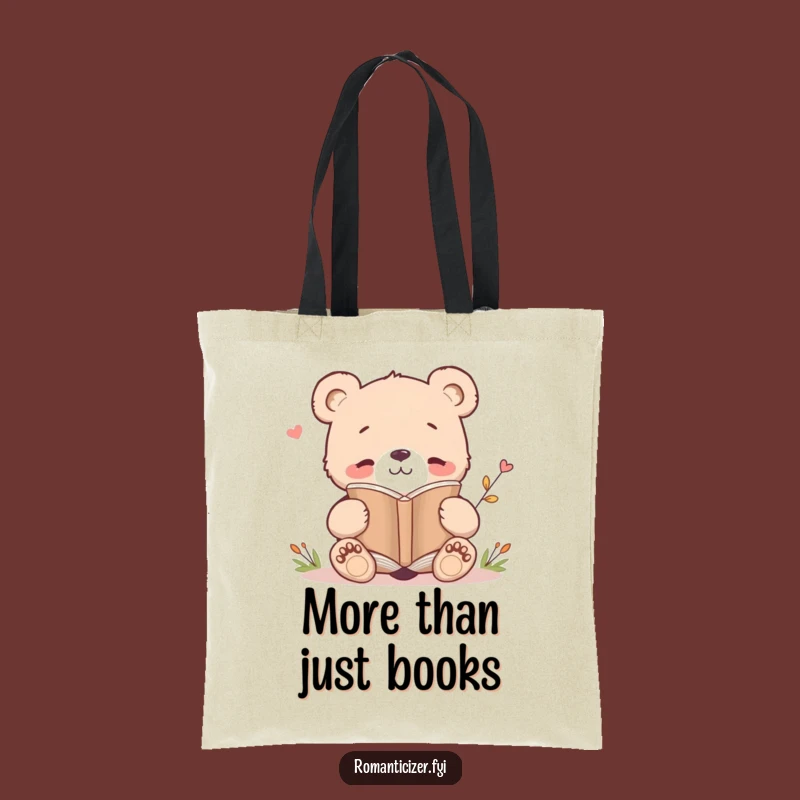 Funny Bear Cub Poetry Tote Bag: Carry Your Books and Smiles