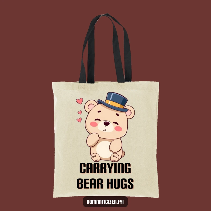 Funny Bear Kiss Tote Bag - Carry Your Charm in Style!