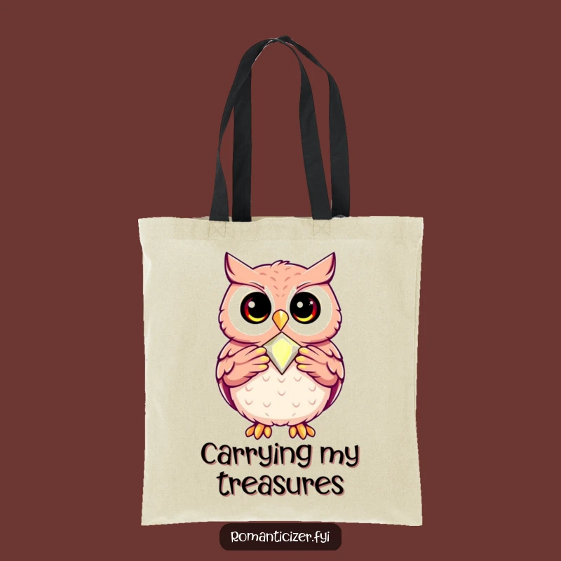 Funny Owl Jewel Tote Bag: Elegant Carry, Eco-Friendly Humorous Gift