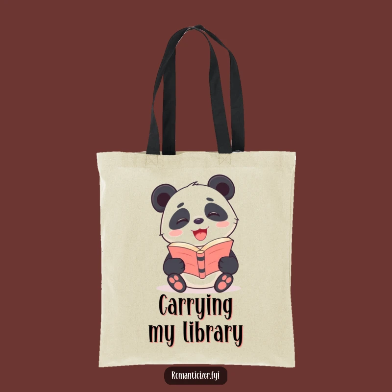 Funny Panda Poetry Tote Bag: Literary Accessory, Perfect Funny Gift!