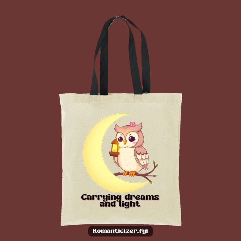 Funny Romantic Owl Moon Tote Bag - Enchanting Accessory, Perfect Gift