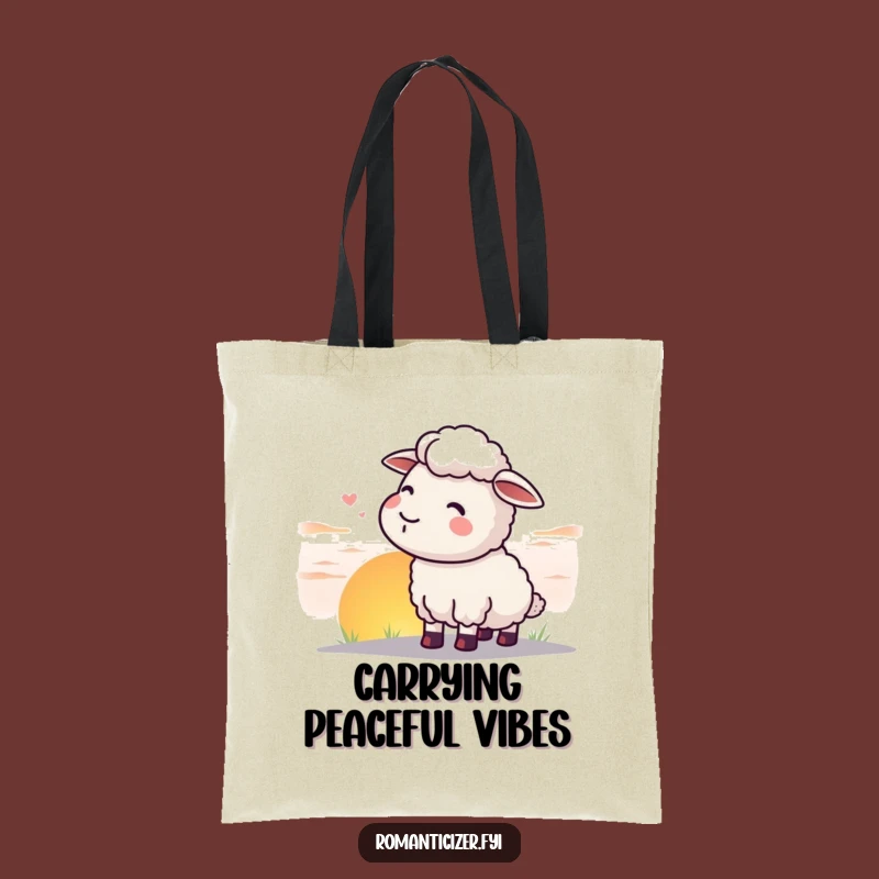 Funny Sheep Sunset Tote Bag: Carry Your Calm, Perfect Funny Gift