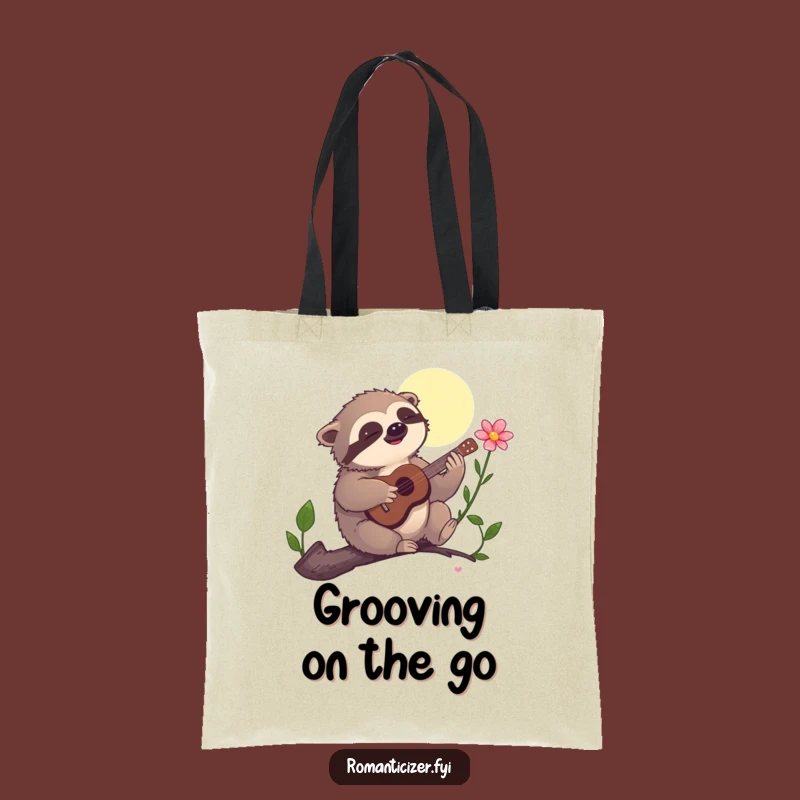 Funny Sloth Serenade Tote Bag - Carry Your Calm Hilariously