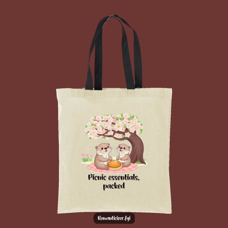 Funny Cheerful Otter Picnic Tote Bag - Carry Your Joy Everywhere