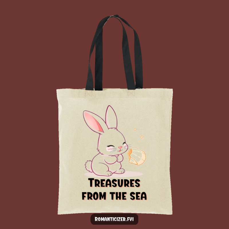 Funny Rabbit Seashell Tote Bag: Whimsical Accessory, Delightful Funny Gift!